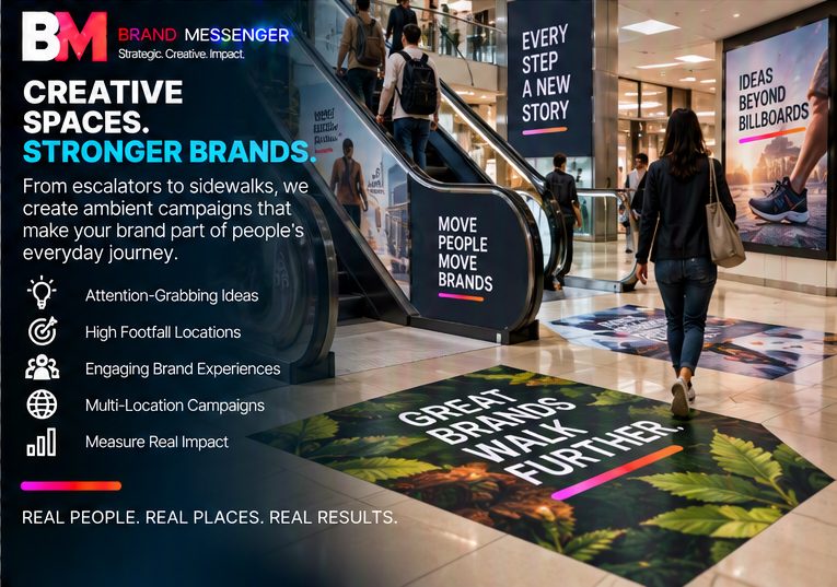 Ambient advertising in public spaces