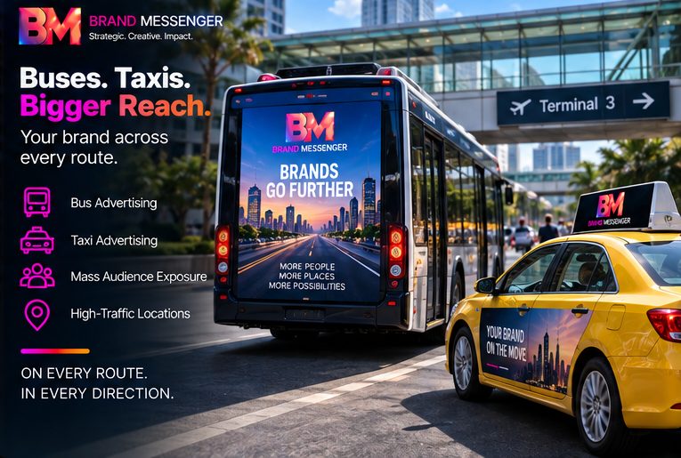 Buses. Taxis. Bigger Reach. Your brand across every route